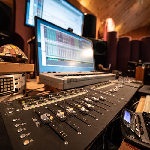 mixing board and screen