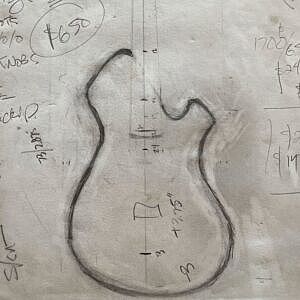 Guitar body drawing concept