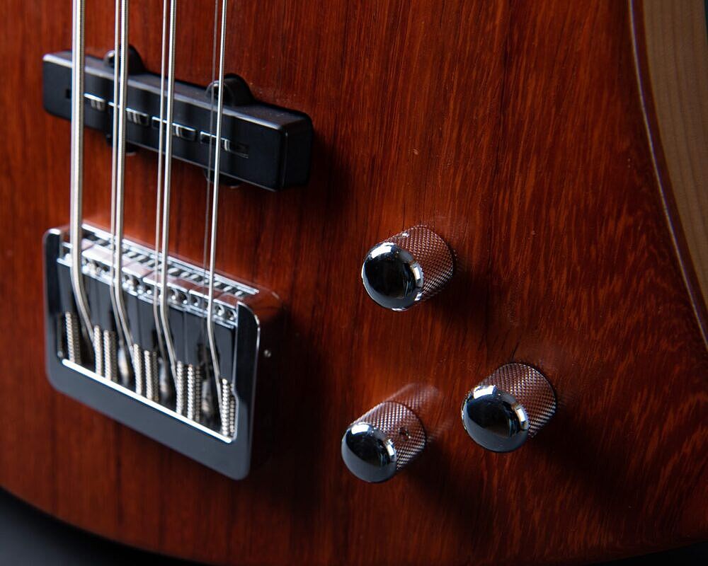 Padauk 8 tring bass controls detail