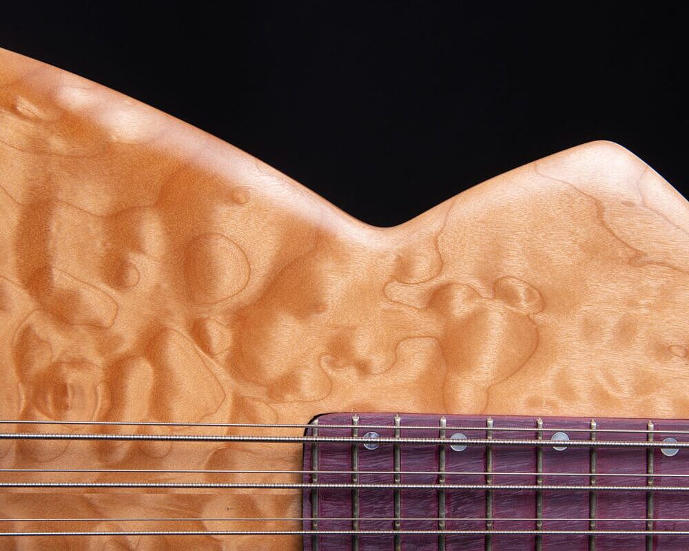 8-string bass guitar, curly maple