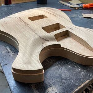 Shaman electric guitar body in progress