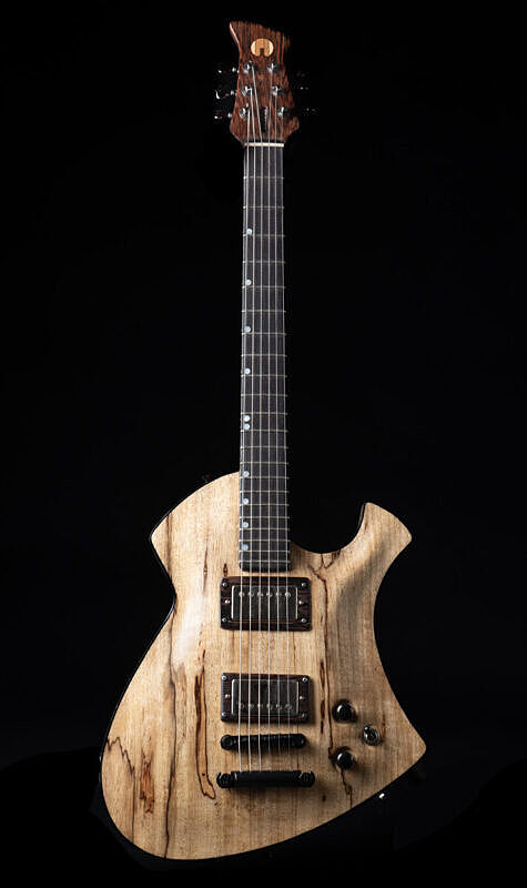 Custom limba offset guitar, shaman, ebony fingerboard, single cutaway